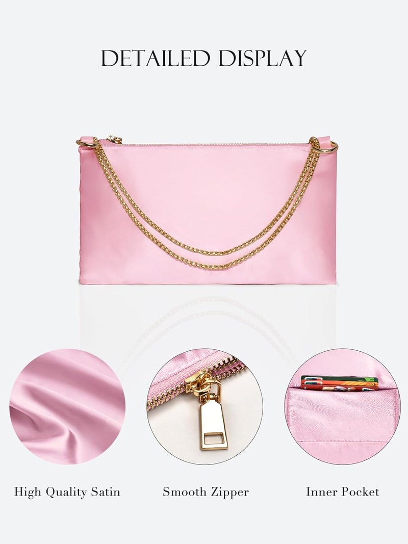 oscaurt Women's Evening Handbag Satin Shoulder Bag Purse for Prom Engagement Cocktail Party Wedding - Image 3